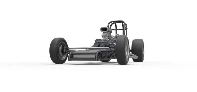 Vintage Front engine dragster Base Version 4 Scale 1:25 - Model preview 6
