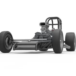 Vintage Front engine dragster Base Version 4 Scale 1:25 - Model thumbnail 6