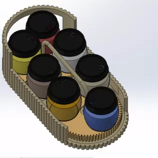 🧂⚙ Smart Rotating Spice Rack – Easy Gear-Driven Carousel Organ - Model thumbnail 6
