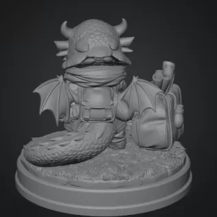 Cute Camera Baby Dragon STL File for 3D Print - Model thumbnail 10
