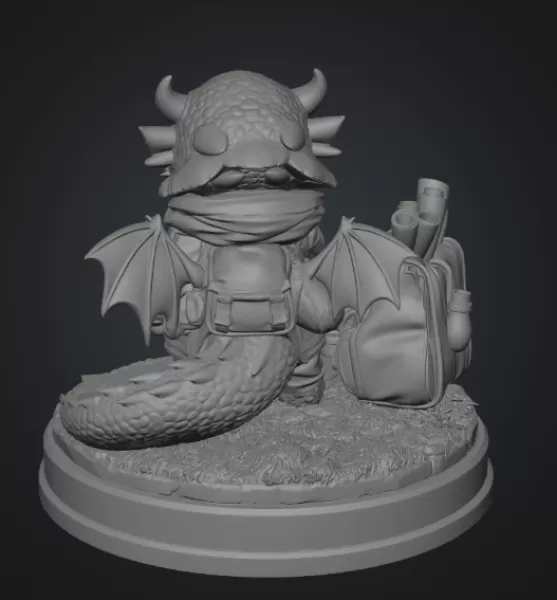 Cute Camera Baby Dragon STL File for 3D Print - Model preview 10