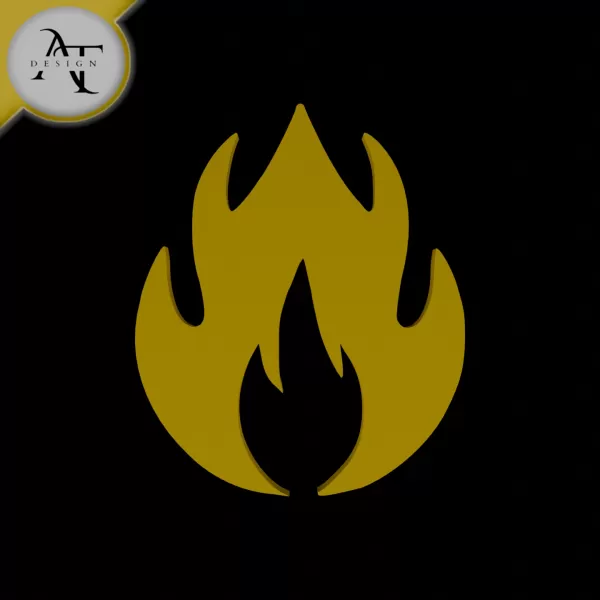 Simple Flame Symbol - 2D Art - Model preview 1