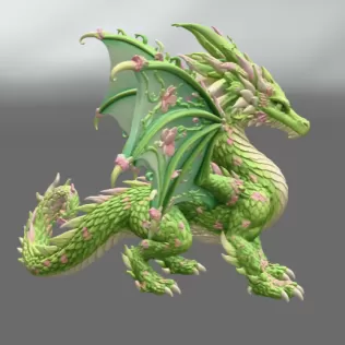 Spring Blossom Dragon STL File for 3D Print - Model thumbnail 8