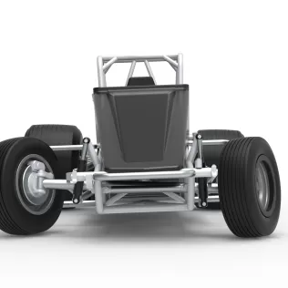 Vintage Dirt Silver Crown Car while turning Scale 1:25 - Model thumbnail 7