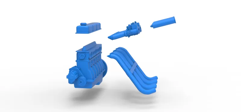 Engine of Vintage dragster Scale 1:25 - Model preview 18