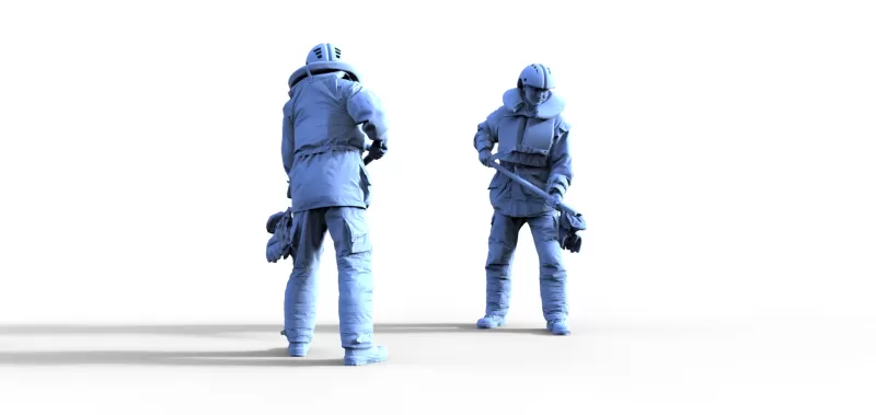 Firefighter figure for ship model - Model preview 1