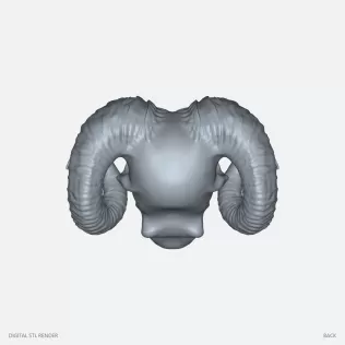 Horned Ram Skull Dark Fantasy - STL
