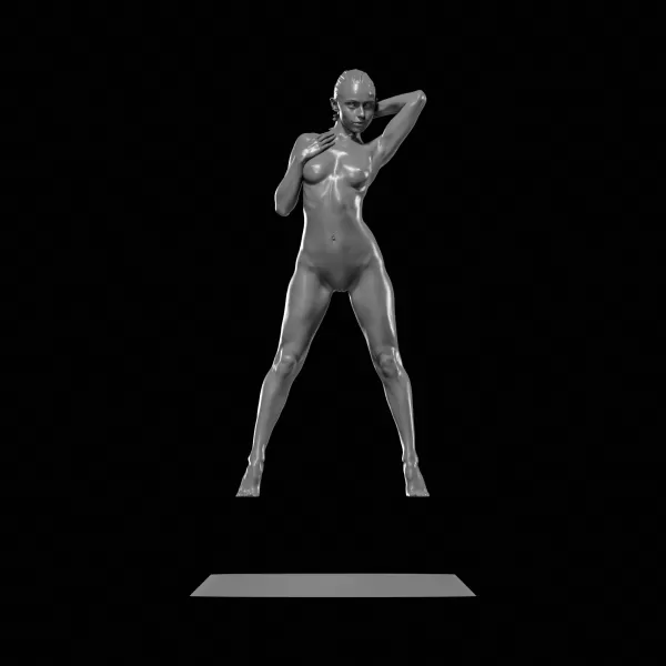 Nude Girl Sexy Pose STL File for 3D Printing - Model preview 6