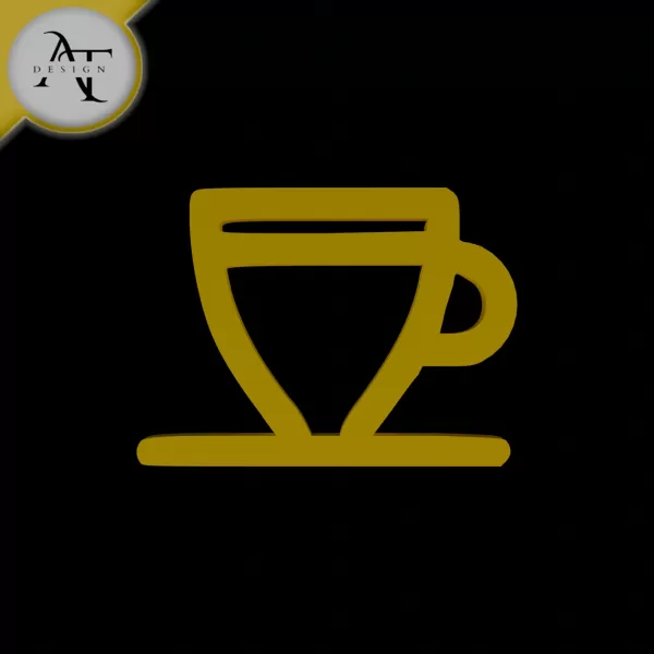 Simple Coffee Cup Symbol - 2D Art - Model preview 1