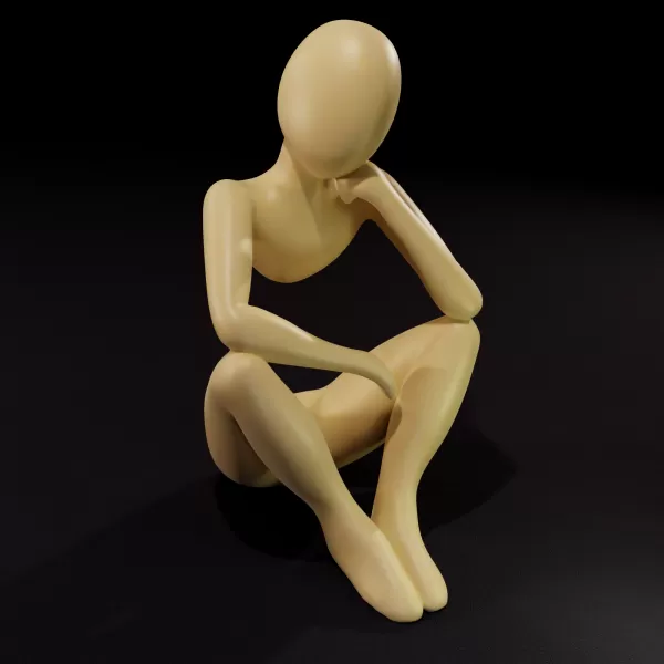 Abstract Pensive Statue - Model preview 2