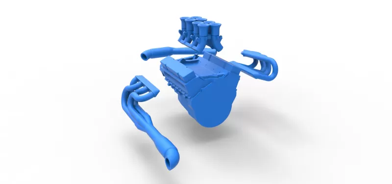 Engine V8 for Supermodified race car Version 3 Scale 1:25 - Model preview 21