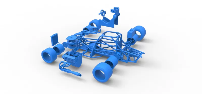 Supermodified front engine race car Base Version 4 Scale 1:25 - Model preview 30
