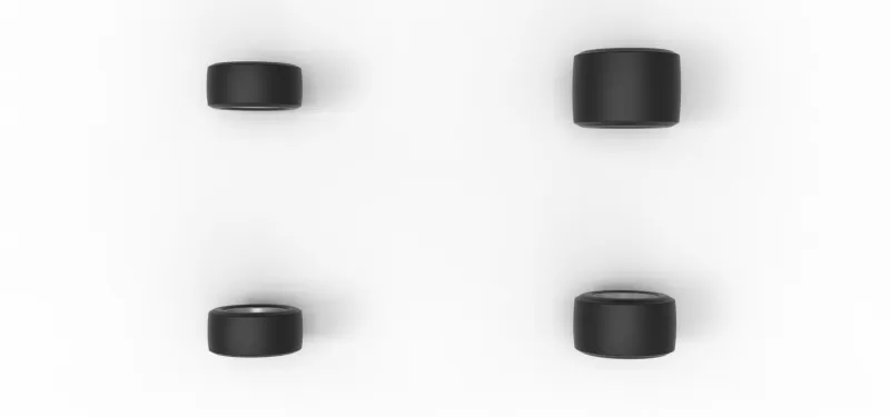 Wheel Set of Pavement Silver Crown Car Version 2 Scale 1:25 - Model preview 6