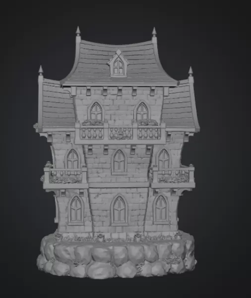 Fantasy Medieval House STL for 3D Printing - Model preview 12