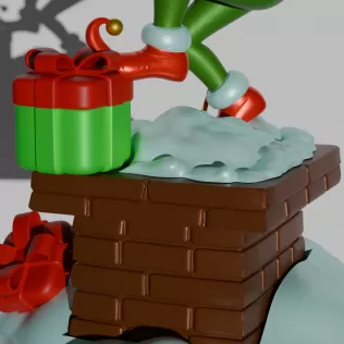 Grinch – Christmas Diorama Tree Ornament & Home Decor | STL + Bl - Model thumbnail 6