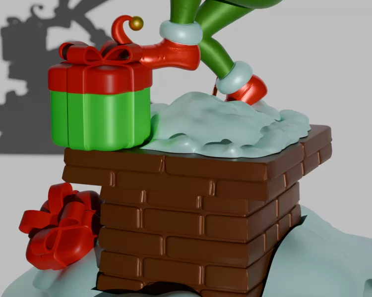 Grinch – Christmas Diorama Tree Ornament & Home Decor | STL + Bl - Model preview 6