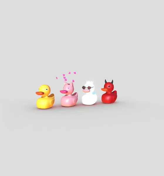 Cute Ducks Emoji - Model preview 1