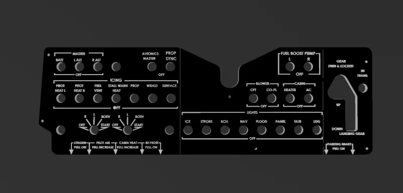 Switch panel Baron B58 - Model preview 2