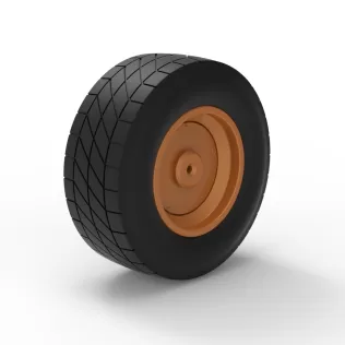 Wheel of Vintage Dirt race car V7 Scale 1:25 - Model thumbnail 8