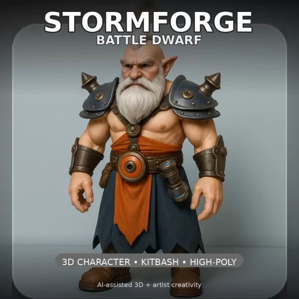 Forgefolk Guardians – High-Poly Dwarf & Gnome Character Pack (5 - Model preview 8