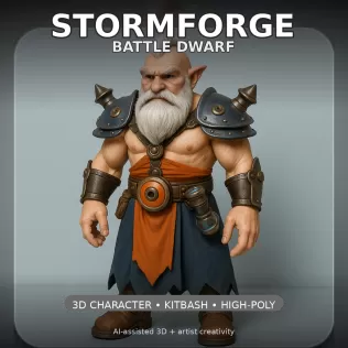 Forgefolk Guardians – High-Poly Dwarf & Gnome Character Pack (5 - Model thumbnail 8