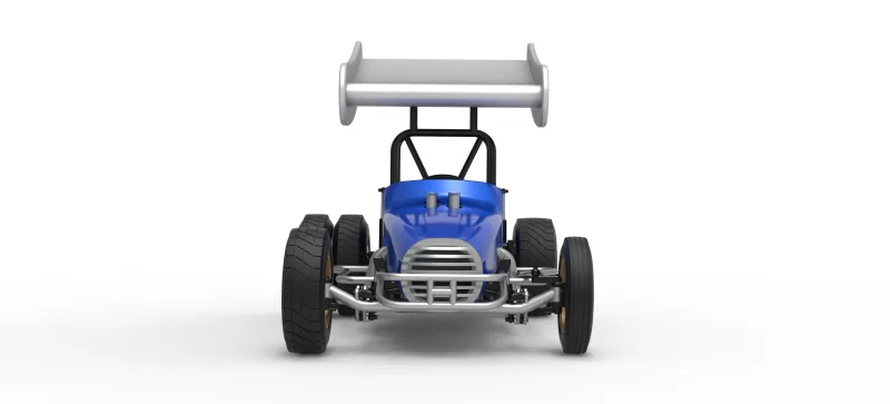 Vintage Winged Supermodified stock car for Dirt V2 Scale 1:25 - Model preview 7