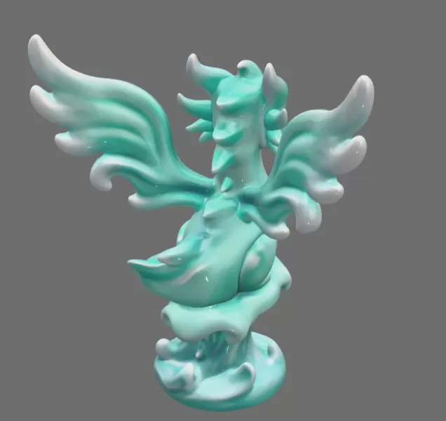 Water Dragon – STL File 3D Printable Fantasy Dragon Figurine - Model preview 7