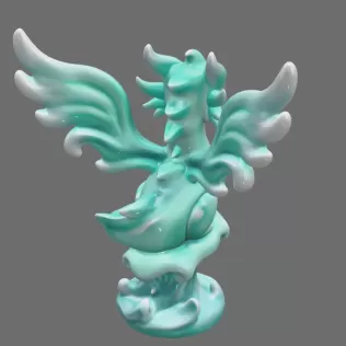 Water Dragon – STL File 3D Printable Fantasy Dragon Figurine - Model thumbnail 7