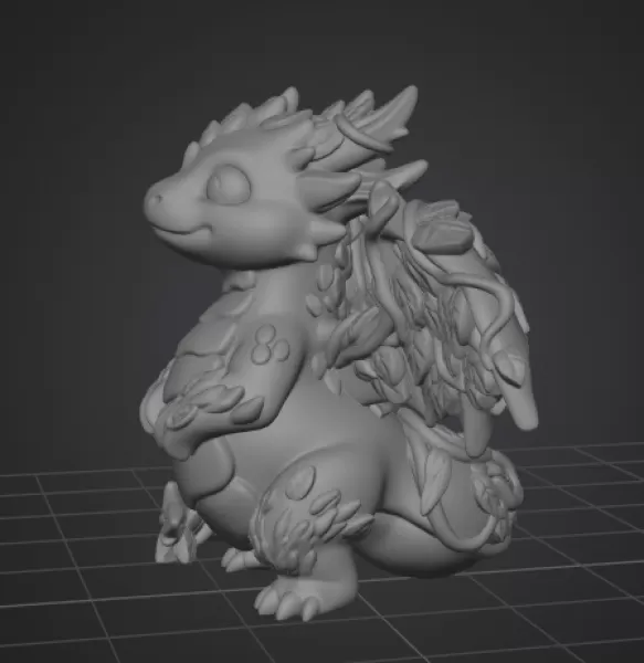 Wood Dragon – STL File 3D Printable Fantasy Dragon Figurine - Model preview 10