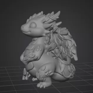 Wood Dragon – STL File 3D Printable Fantasy Dragon Figurine - Model thumbnail 10