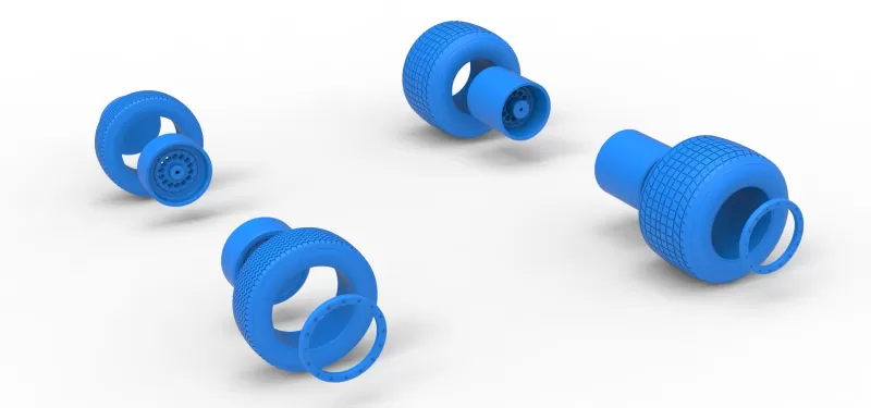 Wheel Set of Vintage Dirt Silver Crown Car Scale 1:25 - Model preview 13