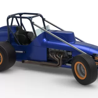 Dirt Silver Crown Champ car while turning Scale 1:25 - Model thumbnail 24