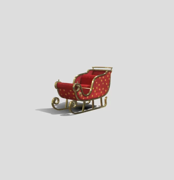 Holiday decorated Sled - Model preview 1