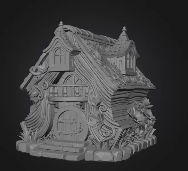 Enchanted Storybook Cottage STL File 3D Printable - Model preview 7