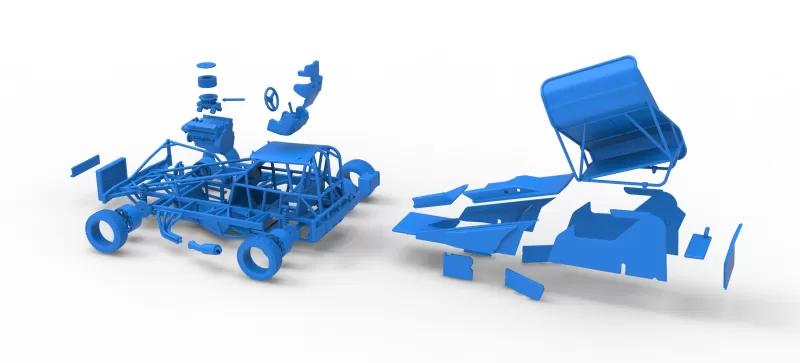 BriSCA Formula 1 Stock Car for Dirt Version 2 Scale 1:25 - Model preview 29