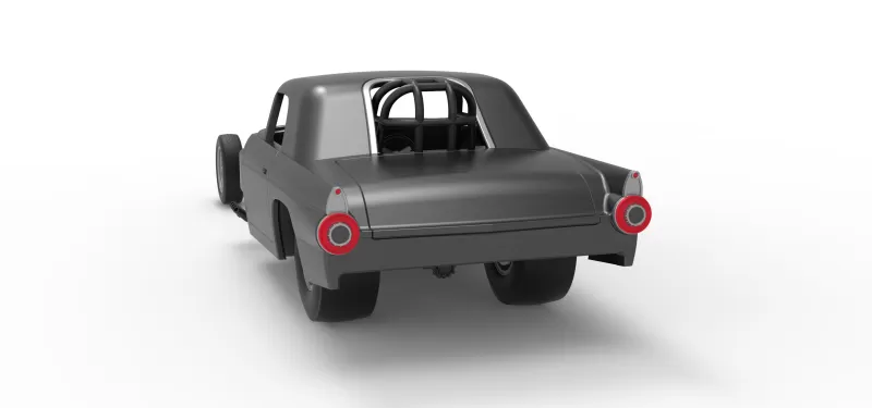 Front engine old school dragster with shell V12 Scale 1:25 - Model preview 14