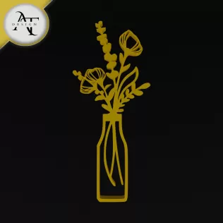 Flowers in vase - Line Art - 2D Wall Art Decor