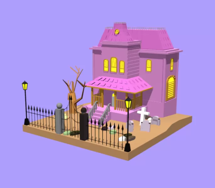 Halloween Haunted House - Model preview 2