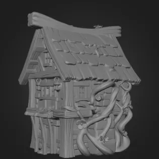 Enchanted Forest Cottage STL File 3D Printable Fantasy House - Model thumbnail 11