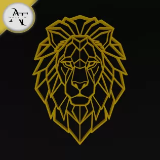 Lion - Geometric- 2D Wall Art Decor