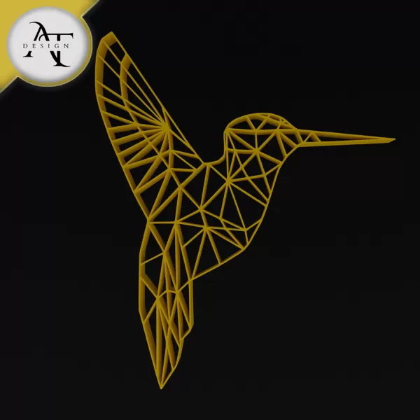 Hummingbirds - Geometric - 2D Wall Art Decor - Model preview 1