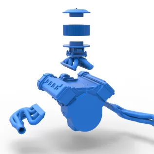 Engine of New Zealand Superstock car Scale 1:25