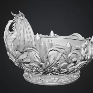 Celestial Crystal Dragon Bowl STL File for 3D Print - Model thumbnail 17
