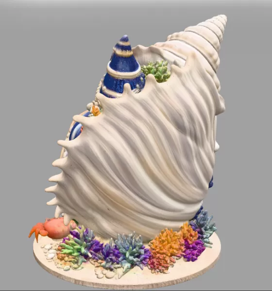 Seashell House STL File – Fantasy Ocean Shell House - Model preview 4
