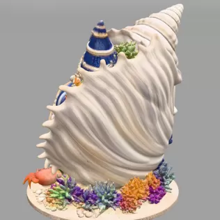 Seashell House STL File – Fantasy Ocean Shell House - Model thumbnail 4