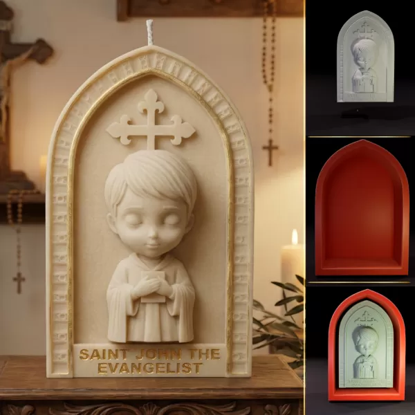 Chibi Saint John the Evangelist Gothic Arch Relief - Model preview 1