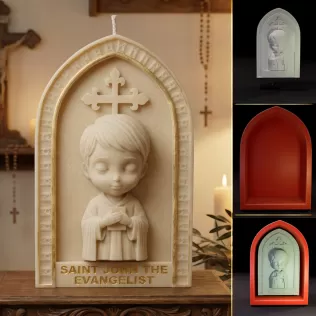 Chibi Saint John the Evangelist Gothic Arch Relief