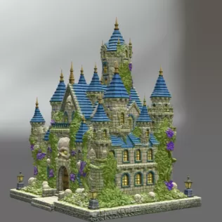 Skull Bloom Castle STL File for 3D Print - Model thumbnail 9