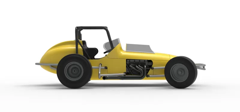 Dirt Silver Crown Champ car while turning Version 2 Scale 1:25 - Model preview 22