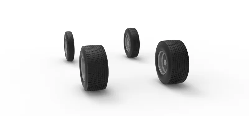 Wheel Set of Dirt Silver Crown Champ car Version 2 Scale 1:25 - Model preview 9